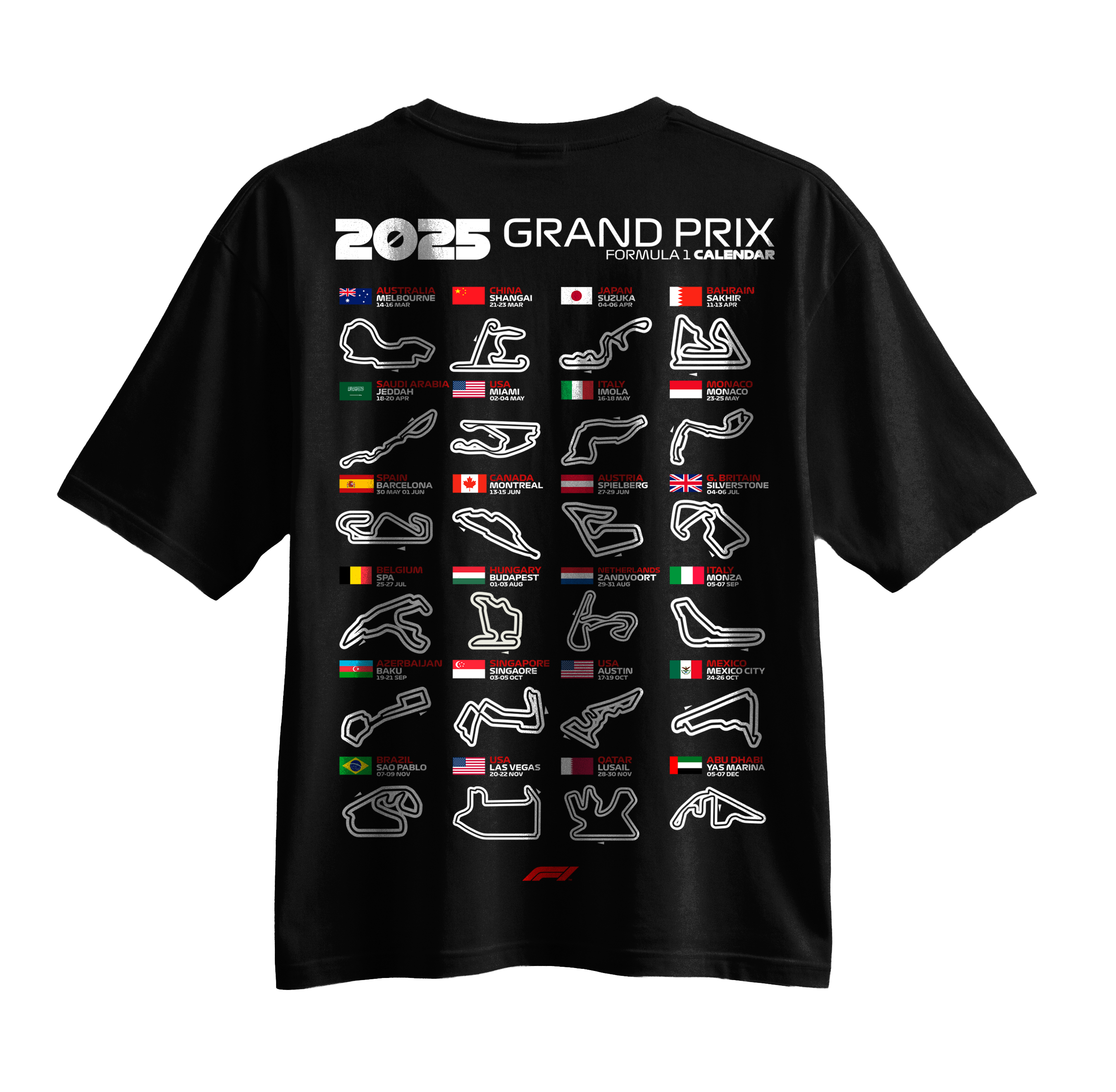 F1 Printed Oversized t-shirt design 1