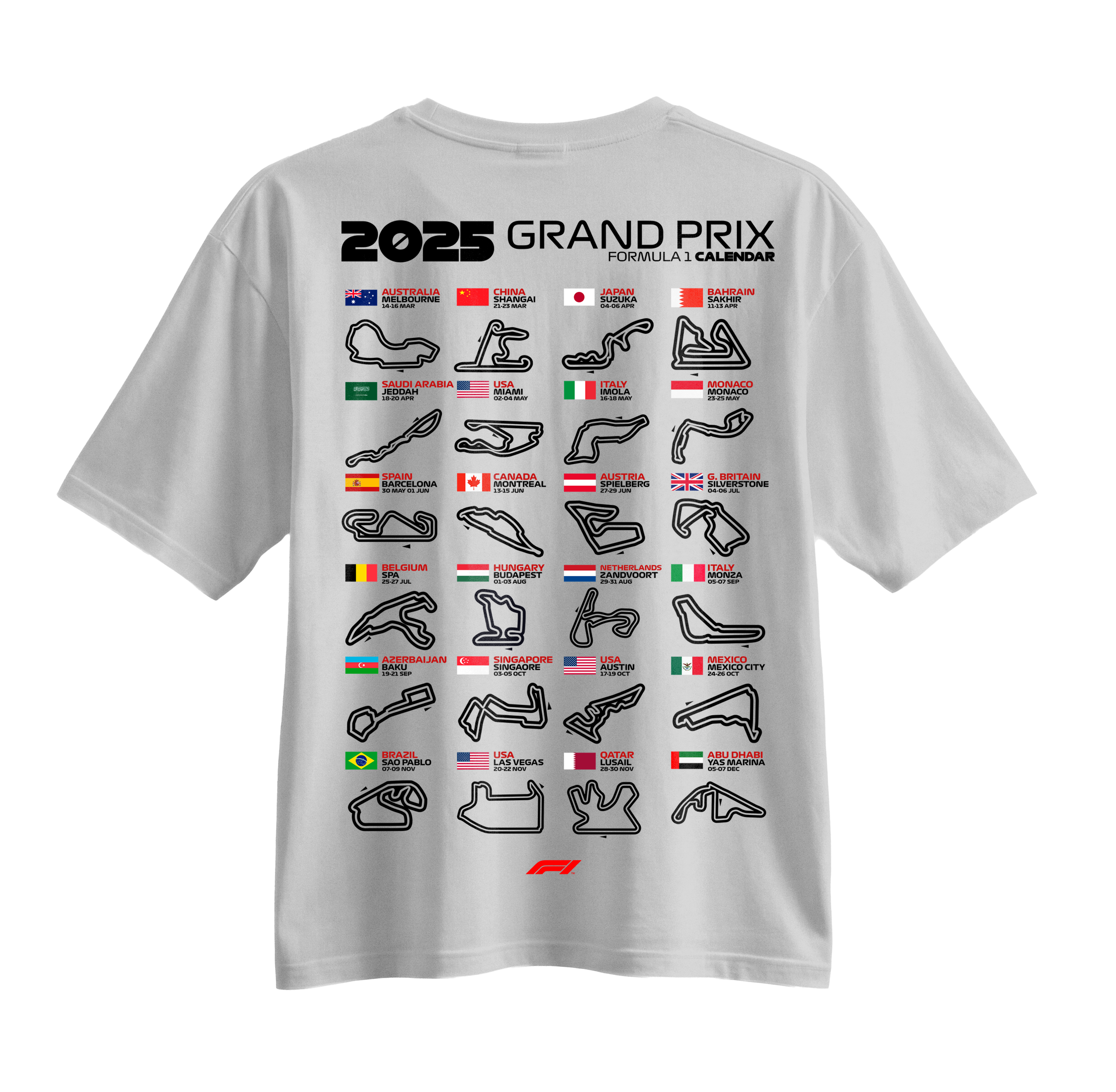 F1 Printed Oversized t-shirt design 1